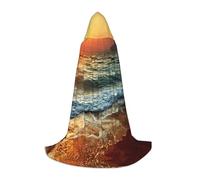Gnbmvcc Waves Sunset Halloween Hooded Cape Witch Adult/Kids Fancy Dress Costume For Masquerade, Halloween, Family Party