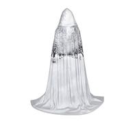 Gnbmvcc White Snow Tree Halloween Hooded Cape Witch Adult/Kids Fancy Dress Costume For Masquerade, Halloween, Family Party
