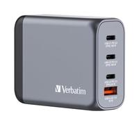 Verbatim GNC-100 GaN Charger 100W with 2 x USB-C PD 100W / 1 x USB-C PD 65W / 1 x USB-A QC 3.0 (EU/UK/US)