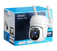 GNCC 1080P Home Security Camera OutdoorSurveillance with AI Motion Detection,360View Pan-Tilt,2.4G WiFi,Color Night Vision,IP65 Waterproof, 24/7 Rec