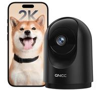 GNCC 2K Indoor Pet Dog Camera with APP, Home Security Camera CCTV with 360° Motion Tracking, Baby monitor with Night Vision, 2-Way Audio, Cloud/SD Storage, Work with Alexa, 2.4G Wifi Only