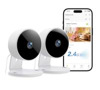 GNCC GC3 2-Pack Indoor Security Camera 1080P, CCTV Cameras for Home/Pet/Baby, Fixed Lens, Night Vision, 2 Way Audio, Motion/Sound Detection, APP Control,Works with Alexa & Google Home, 2.4GHz WiFi