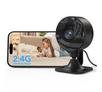 GNCC GC3 Indoor Camera House Security, 1080P CCTV Camera for Pet/Baby, 2.4GHz WiFi Only, Fixed Lens, Easy Install, Works with Alexa, Plug-in, Cloud Subscription Required, Black