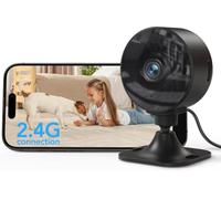 GNCC GC3 Indoor Camera House Security, 1080P CCTV Camera for Pet, Black | Easy Install, 2 Way Audio, 2.4GHz WiFi Only, Fixed Lens, IR Night Vision, APP Alert, Plug-in, SD Card Storage or Paid Cloud