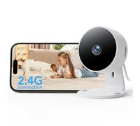 GNCC GC3 Indoor Security Camera with Night Vision, AI Motion Sound Detection, 2-Way Audio, 1080P Baby Monitor, Cloud & SD Storage, 2.4GHz WiFi Works with Alexa & Google Home, Easy Setup, White