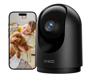 GNCC Indoor Dog Pet Camera with APP, Wifi Baby Monitor with Camera, Black