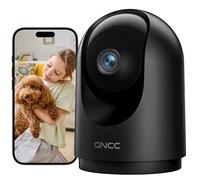 GNCC Indoor Dog Pet Camera with APP, Wifi Baby Monitor with Camera, Black | Home CCTV Security Camera, Night Vision, Motion Detection, 2-Way Audio, Works with Alexa/Google, Cloud/SD, 2.4GHz Only