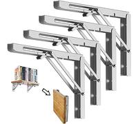GNCLOUD 4pcs Folding Shelf Bracket 18 inch, Folding Shelf Brackets Heavy Duty, Folding Table Hinge, Wall Mounted Folding Table Hinge for Kitchen Bedroom Work Bench, Max Load: 360lb