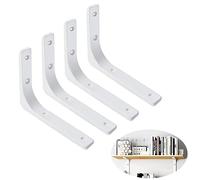 GNCLOUD Heavy Duty Wall Mounted L Brackets - 4x4 Inch, 4 Pack White Modern Shelf Support for Wall & Garden
