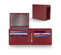 GNDR Wallet For Men RFID Blocking Slim Bifold Card Holder Faux Leather Minimalist Wallets Mens Accessories, Red, 4.3 x 3.2 x 0.7 inches, Minimalist