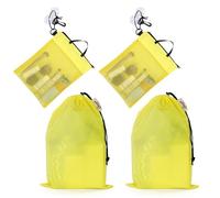 GNEGNI LIFE 4 PCS Travel Toiletry Bag Hanging - 2 Set Portable Shower Organiser with Suction Hook, Foldable Mesh Caddy Toiletry Bags for Gym, Camping for Men & Women
