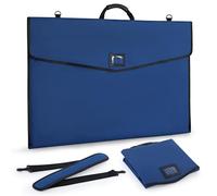 GNEGNI LIFE Artist Portfolio Bag A1 (64 x 95 cm) - Waterproof 600D Portfolio Folder with PVC Coating, with Hinged Lid, Shoulder Strap & Carry Handle for Sketches, Posters and Artworks, navy blue, A1