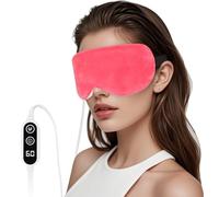 GNEGNI LIFE Heated Eye Mask,Smart Temperature&Timer Control, USB Soft Cotton Warm Eye Compress, for Dry Eyes, Blepharitis, Dark Circles and Sleep Gifts for Family and Friends(Pink)