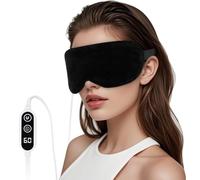 GNEGNI LIFE Heated Eye Mask,Smart Temperature&Timer Control, USB Soft Cotton Warm Eye Compress, for Dry Eyes, Blepharitis, Dark Circles and Sleep Gifts for Family and Friends (Black)