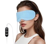 GNEGNI LIFE Heated Eye Mask,Smart Temperature&Timer Control, USB Soft Cotton Warm Eye Compress, for Dry Eyes, Blepharitis, Dark Circles and Sleep&Travel(Blue)