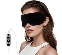 GNEGNI LIFE Heated Eye Mask,Smart Temperature&Timer Control, USB Soft Cotton Warm Eye Compress, for Dry Eyes, Blepharitis, Dark Circles and Sleep&Travel(Black)