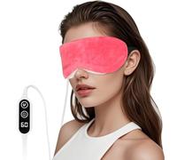 GNEGNI LIFE Heated Eye Mask,Smart Temperature&Timer Control, USB Soft Cotton Warm Eye Compress, for Dry Eyes, Blepharitis, Dark Circles and Sleep&Travel(Pink)
