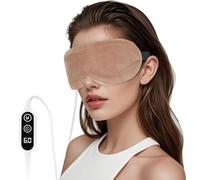 GNEGNI LIFE Heated Eye Mask,Smart Temperature&Timer Control, USB Soft Cotton Warm Eye Compress, for Dry Eyes, Blepharitis, Dark Circles and Sleep Gifts for Family and Friends (Brown)