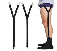 GNEGNI LIFE Men's Shirt Stays 1 Pair Adjustable Y-Shaped Shirt Holders with 3 Non-Slip Clips - Keep Dress Shirts Tucked In for Work, Weddings & Formal Events