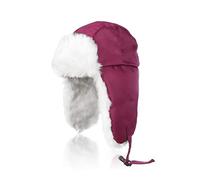 GNEGNI LIFE Winter Trooper Trapper Hat, Faux Fur Warm Hats Windproof Bomber Hats Aviator Caps with Ear Flap for Skating, Skiing, Hunting Red