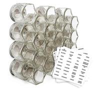 Gneiss Spice Magnetic Jars - Set of 24 Large Empty Glass Spice Jars (4 oz) with Magnetic Lids & Labels | Fridge-Mount Hanging Spice Rack | Refillable Kitchen Organizer