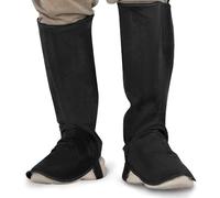 Gnellkoor Leather Welding Spats, Extra Long Real Cow Leather Heat & Flame Resistant Welding Gaiters Shoe Covers to Protect Welder's Legs and Boot From Spark in Metal Casting or Cutting, 1 Pair Black