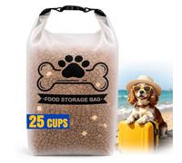 GNEOCO Airtight 25-Cup Dog Food Storage Bag - Portable Pet Travel Container with Roll-Top Closure Keeps Kibble Fresh for Hiking, Camping, RV, and Road Trips