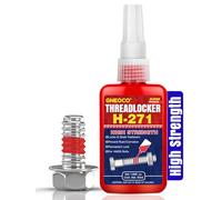 GNEOCO Thread Lock 271 High Strength 1.69 Fl oz/50 ml, Lock & Seal Nuts, Bolts, Fasteners and Metals, Red Threadlocker Prevent Loosening and Corrosion (50ml)