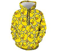 GNEW Men Women Hoodie Yellow Rubber Duck Pullover Long Sleeve Hooded Sweatshirt, Duck, 4XL