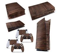 GNG PS5 Console WOOD Skin Decal Mahogany Vinal Sticker + 2 Controller Skins Set