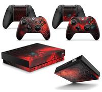 GNG Spider Console Skin Decal Sticker + 2 x Controller Skins & console compatible with XBOX ONE X