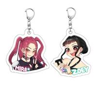 GNHG 2Pcs K-Pop D-emon H-unters Keychain, K-POP Devil Hu-Nters, Hu-ntrx/X Anime Figure Memorial Keychain, Backpack Pendant for Boys and Girls, Acrylic Gift Accessories(A)