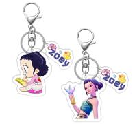 GNHG 2Pcs K-Pop Devil H-unters Keychain, Kpop Devil Hunters, Huntrx/X Anime Figure Memorial Keychain, Backpack Pendant for Boys and Girls, Acrylic Gift Accessories(B)