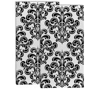 Gnhkmw Black White Damask Flowers Hand Towel Set of 2,Vintage Black Floral Bathroom Kitchen Hand Towel,Soft Absorbent Decorative for Bathroom Kitchen Hotel Gym Yoga