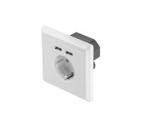 Gniazdo p/t pojedyncze SCHUKO białe 2P+Z + 2x USB