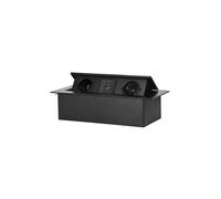Gniazdo wpuszczane w blat 2x 230V 2P+Z + ładowarka USB 5V/3.6A + UCB C 18W czarn