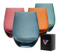 Gnimihz Colored Stemless Wine Glasses for Red or White Wine (Set of 4), 18-Ounces, Large Wine Glasses for Cabernet, Pinot Noir, Burgundy, Bordeaux (4color)