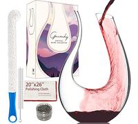 Gnimihz Wine Decanter with Cleaning Tools- Handmade Lead-free Crystal Swan-neck Decanter, Improves Wine Taste Smoother, Wine Accessories, Wine Gifts, 1500ml