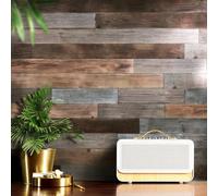 GNIYNAY Nail Up Paneling Wood Wall Panels, Real Solid Wood Planks DIY Easy Nail-Up Application, Rustic Reclaimed Barn Wood Paneling for Accent Walls, Brown Grey Combinations, 1 sq. m