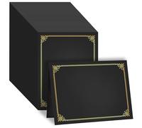 GNL Certificate Holders - 200 Packs Black Diploma Holders, Certificate Covers with Gold Foil Border, for Letter Size 8.5 x 11 Certificate Paper, Award, Graduation, Documents
