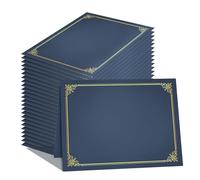 GNL Certificate Holders - 25 Packs Blue Diploma Holders, Certificate Covers with Gold Foil Border, for Letter Size 8.5 x 11 Certificate Paper, Award, Graduation, Documents