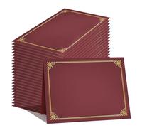 GNL Certificate Holders - 25 Packs Burgundy Diploma Holders, Certificate Covers with Gold Foil Border, for Letter Size 8.5 x 11 Certificate Paper, Award, Graduation, Documents