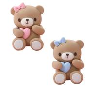 GNMQWP Teddy Bears Cake Topper 2PCS Teddy Bears Cake Decoration Baby Shower Cake Decoration Big Bear Baby Shower Party Supplies Teddy Bear Decoration