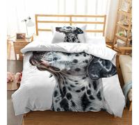 GNMRTFEAE Dalmatian Quilt Cover Fine Patterns Comforter Covers Duvet Cover for Boys Girls with Zipper Closure with Pillow Cases Bedding Set Soft Microfiber 3 Pieces Single(135x200cm)