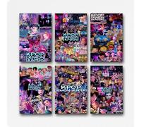 GNNRAGXQB A Set Of 6 KPop Demon Poster Hunters Film Musical Animated Fantasy Collage Wall Art Canvas Posters Room Decorative Aesthetic Print Decor 08x12inch(20x30cm) Style-1