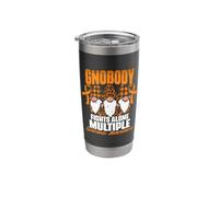 Gnobody Fights Alone Gnome MS Multiple Sclerosis Survivor Stainless Steel Insulated Tumbler