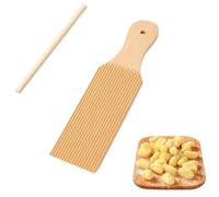 Gnocchi Board and Butter Paddles Set, 2-Piece Wooden Pasta Making Tools, Includes 1 Textured Paddles and 1 Wooden Stick for Homemade Gnocchi and Butter Shaping