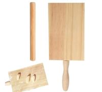 Gnocchi Pasta Board Paddle Spaghetti Maker Tool Noodles Wooden Butter Wood Gnocchi Board + Stick 8.5x13.5cm