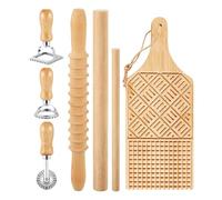 Gnocchi Pastas Making Set Includes Wood Board Ravioli Stamp Rolling Pin Gnocchi Board Present for Handmade Lovers Tool