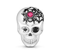 GNOCE 925 Sterling Silver Skull Charm Beads for Bracelets, US European Bracelet - Spider Skull